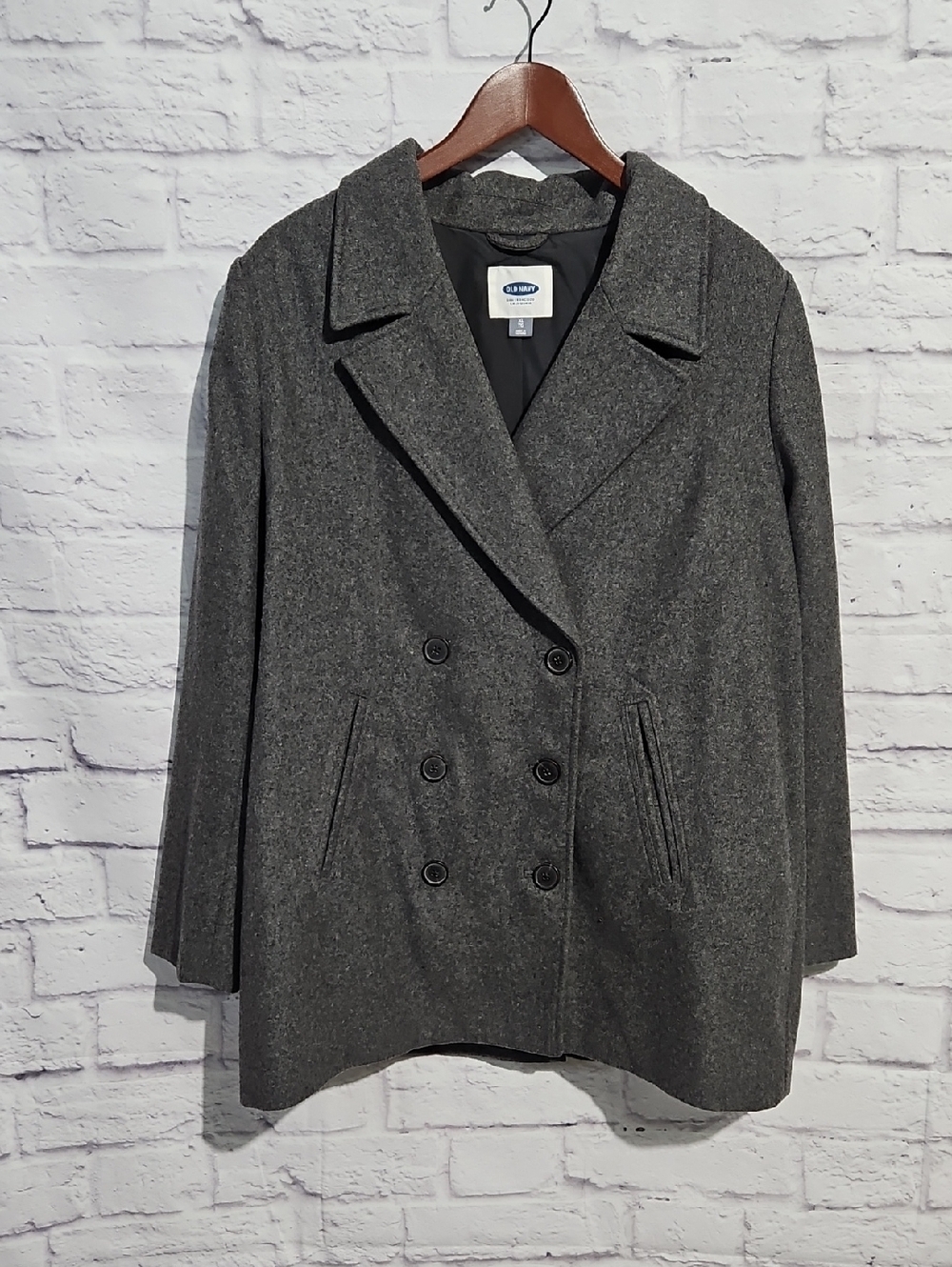 Old Navy Women's Double-Breasted Pea Coat - Gray